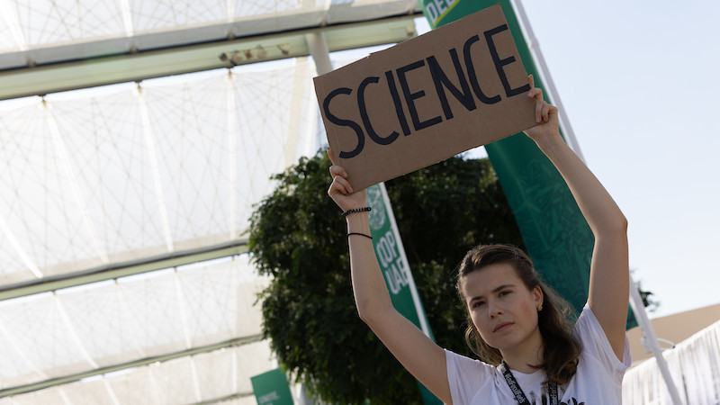 cop28 protest science al jaber