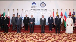 Ministers stand in hotel lobby